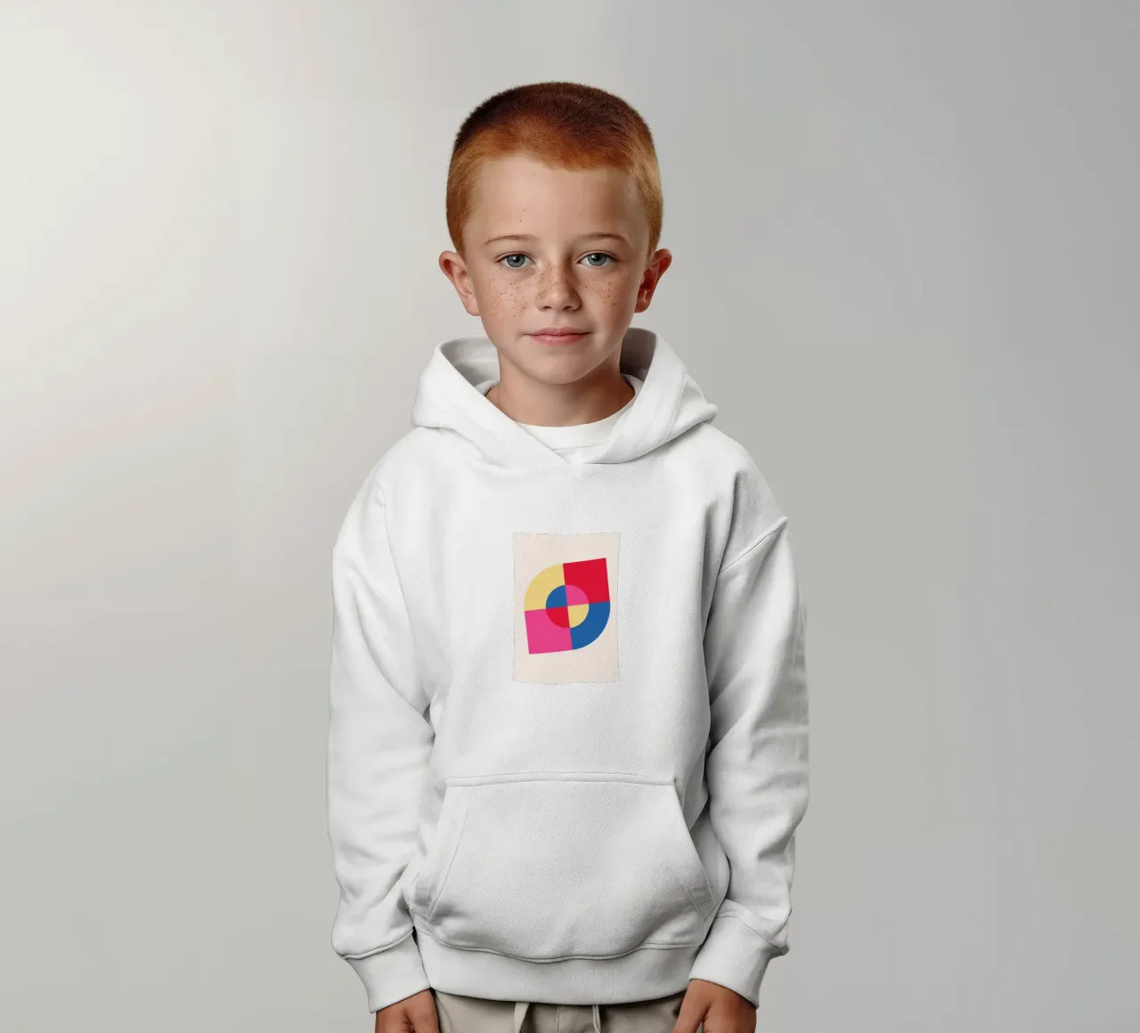 Estampado geométrico abstracto en bloques de color de Modernist Shapes & C sudadera con capucha para niño de NorwesClub