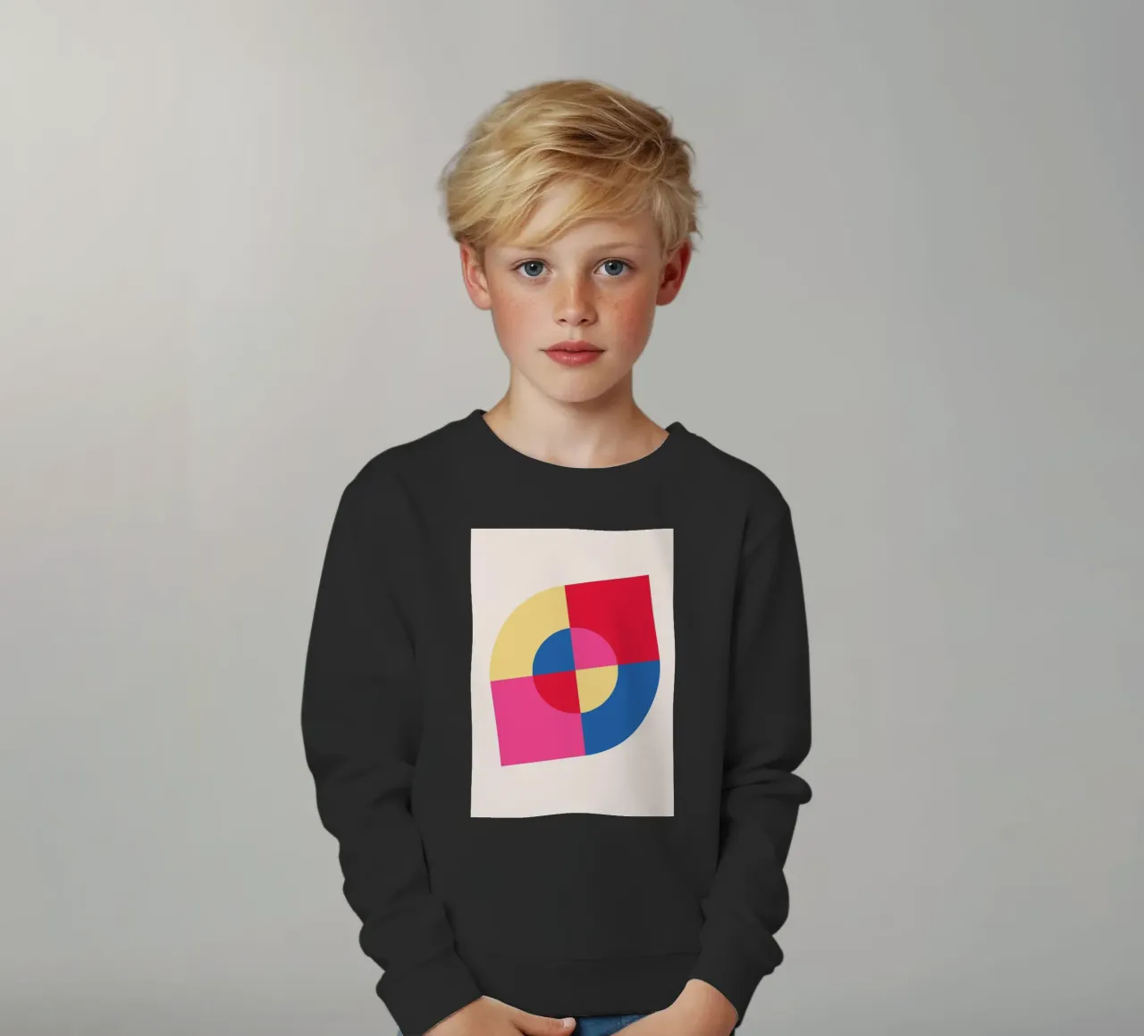 Abstract Geometric Color Block Print by Modernist Shapes & C kids sweatshirt by NorwesClub