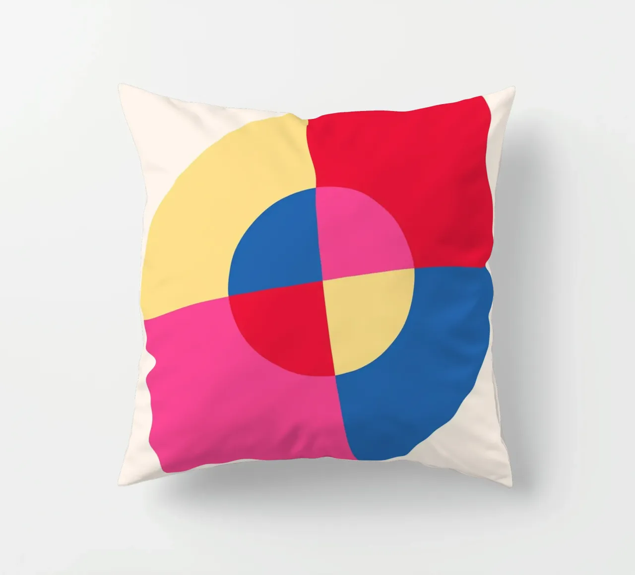 Stampa geometrica astratta a blocchi di colore di Modernist Shapes & C cuscino da NorwesClub