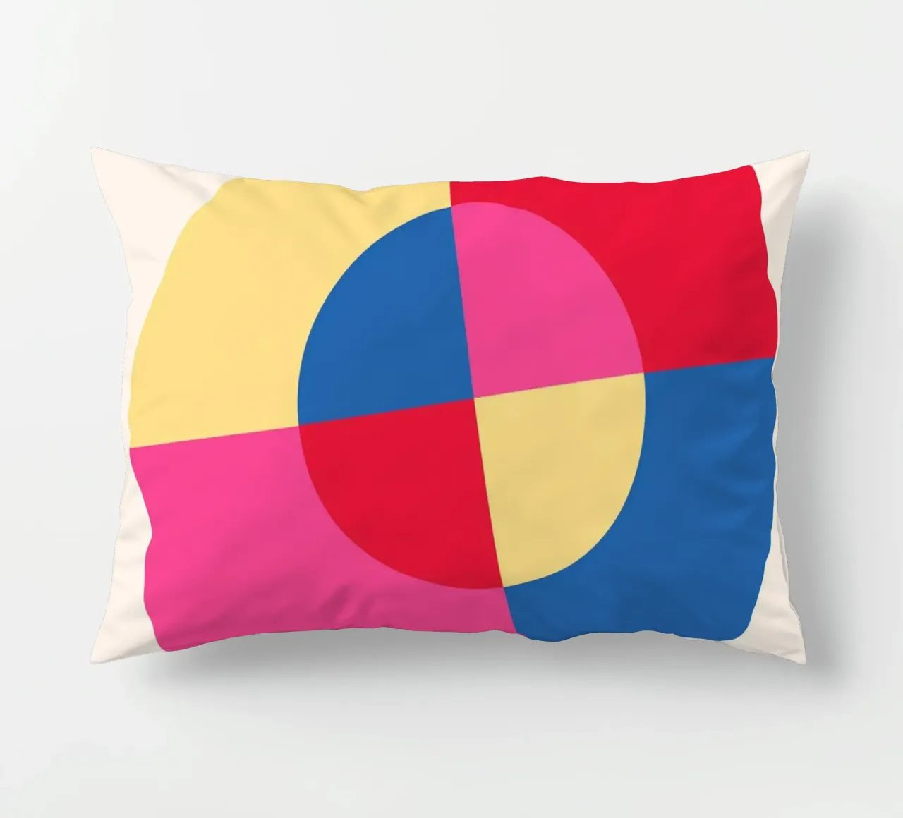 Stampa geometrica astratta a blocchi di colore di Modernist Shapes & C cuscino da NorwesClub