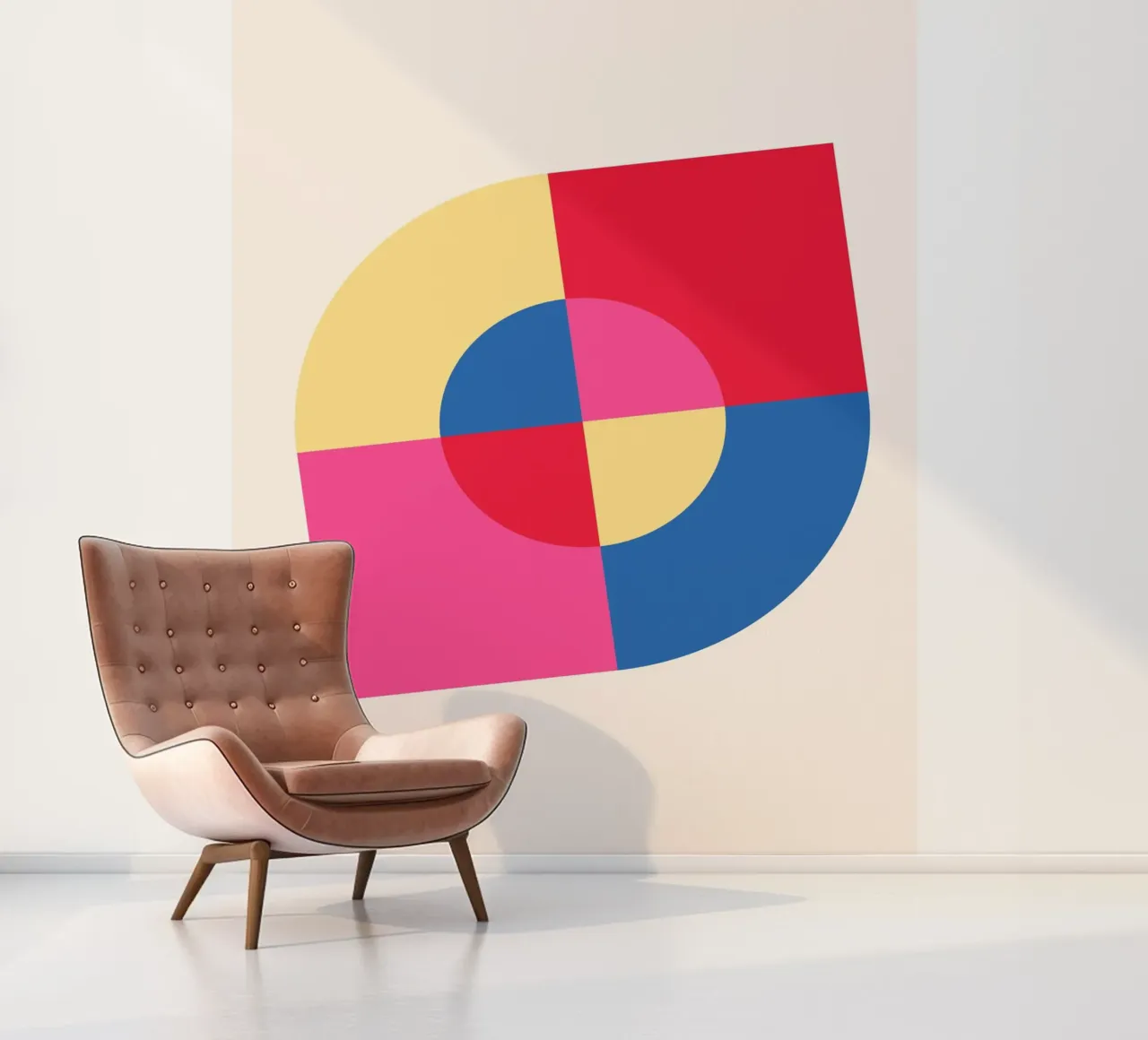 Abstract Geometric Color Block Print by Modernist Shapes & C photo wallpaper by NorwesClub