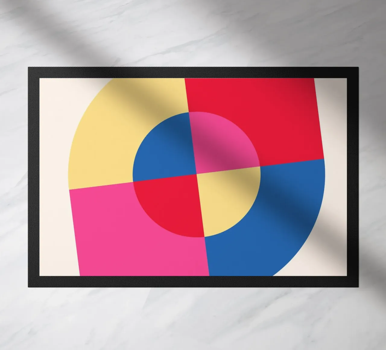 Abstract Geometric Color Block Print by Modernist Shapes & C doormat by NorwesClub