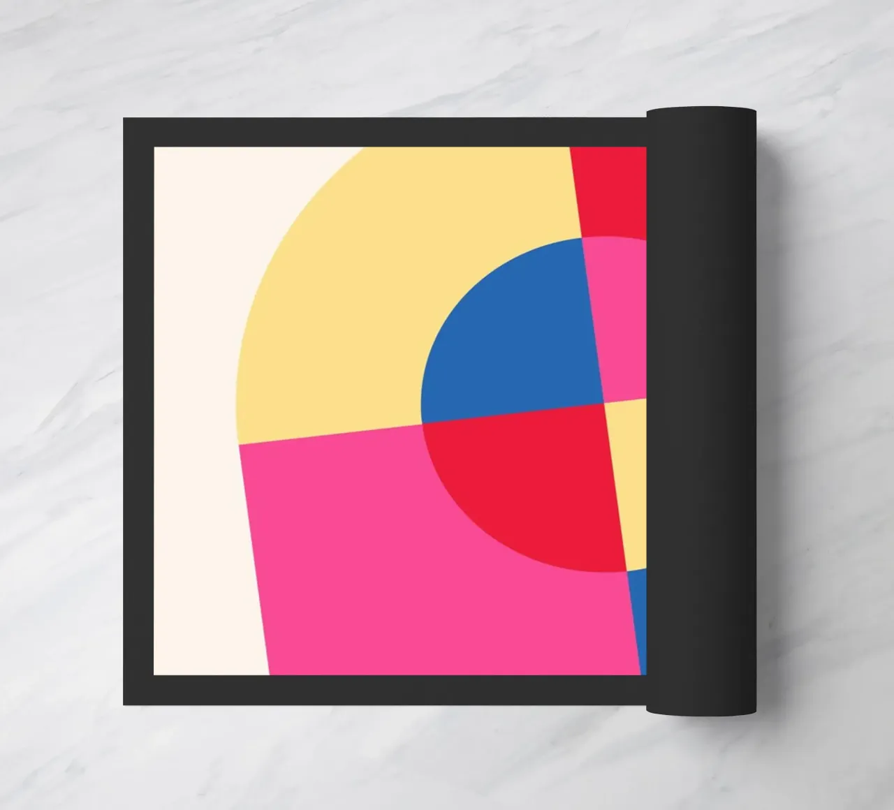 Abstract Geometric Color Block Print by Modernist Shapes & C doormat by NorwesClub
