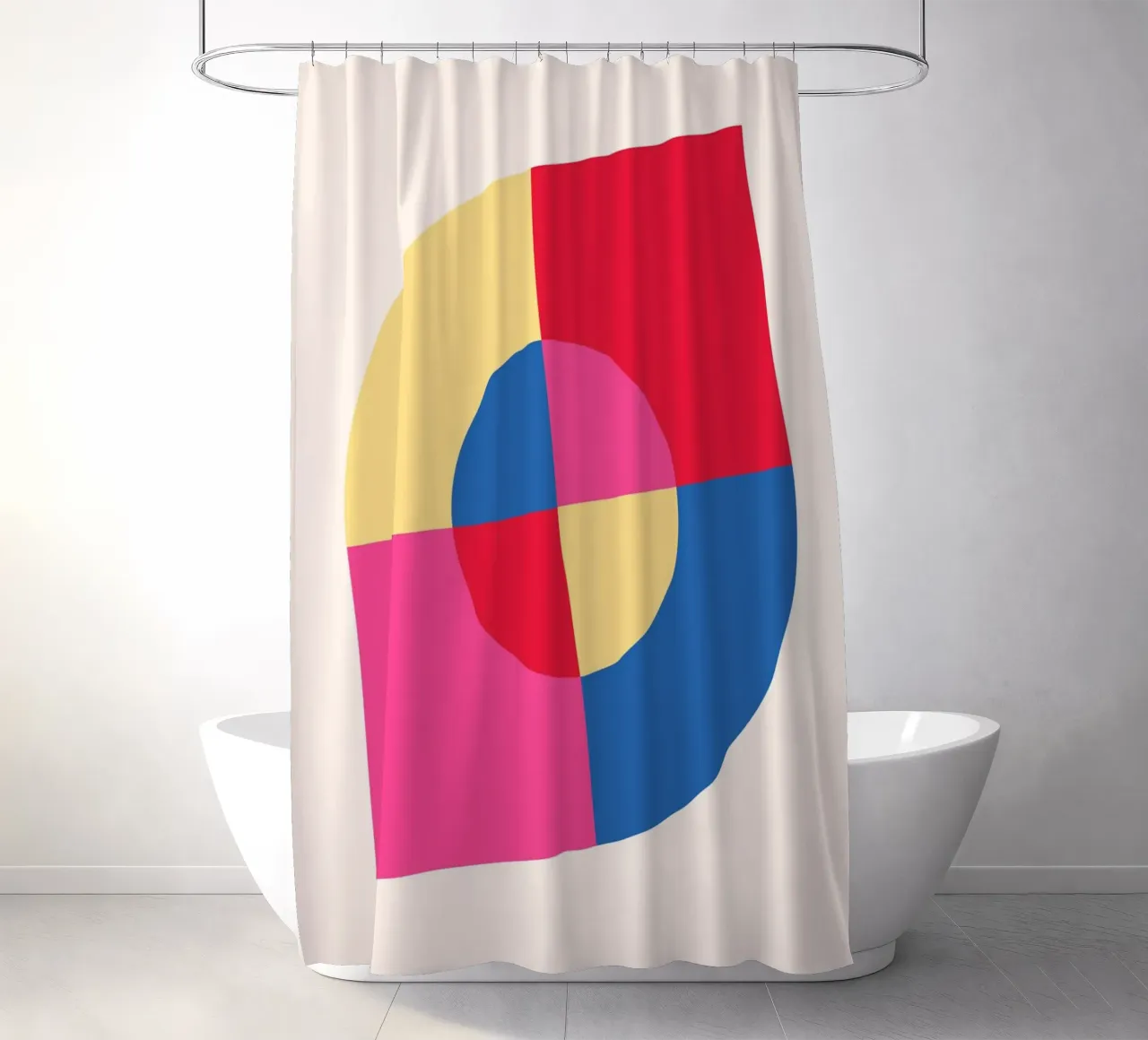 Abstract Geometric Color Block Print by Modernist Shapes & C shower curtain by NorwesClub