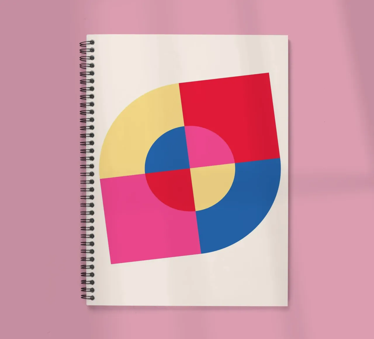 Abstract Geometric Color Block Print by Modernist Shapes & C spiral notebook by NorwesClub
