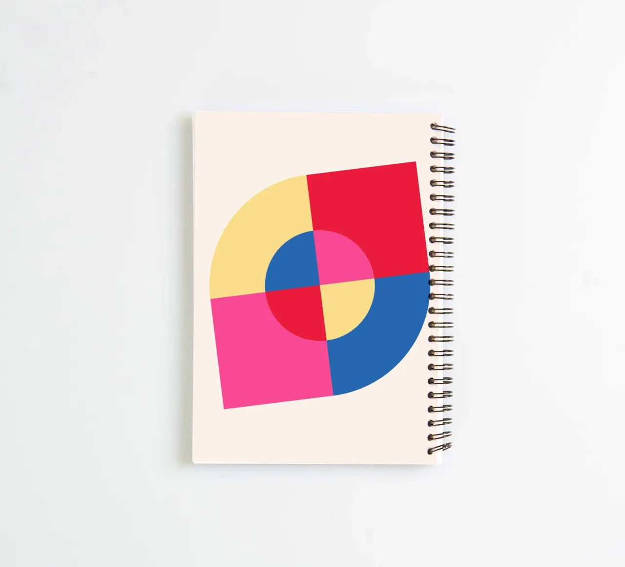 Abstract Geometric Color Block Print by Modernist Shapes & C spiral notebook by NorwesClub