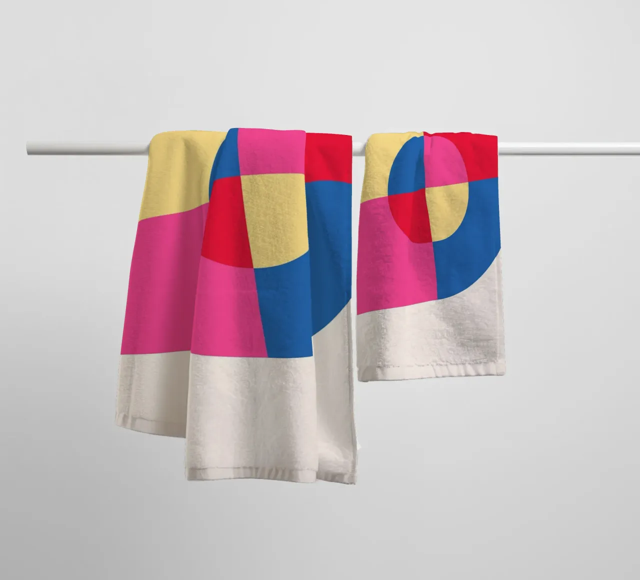 Abstract Geometric Color Block Print by Modernist Shapes & C towel by NorwesClub