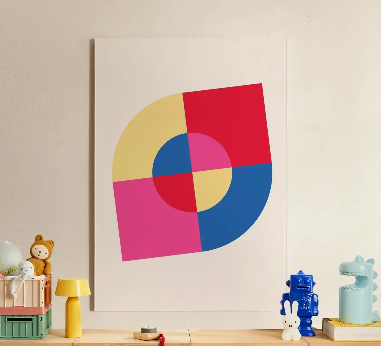 Abstract Geometric Color Block Print by Modernist Shapes & C acrylic glass by NorwesClub