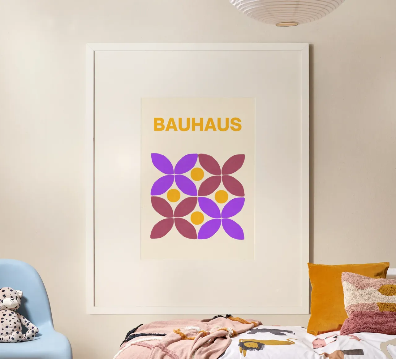 Bauhaus Floral Abstract Print by Geometric Petals & Circles hahnemühle by NorwesClub