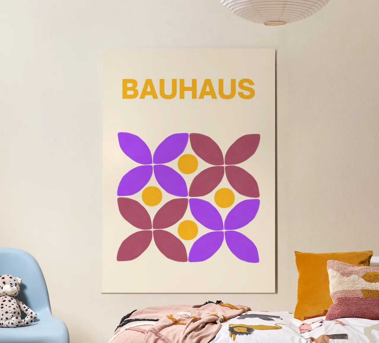 Bauhaus Floral Abstract Print by Geometric Petals & Circles hahnemühle by NorwesClub