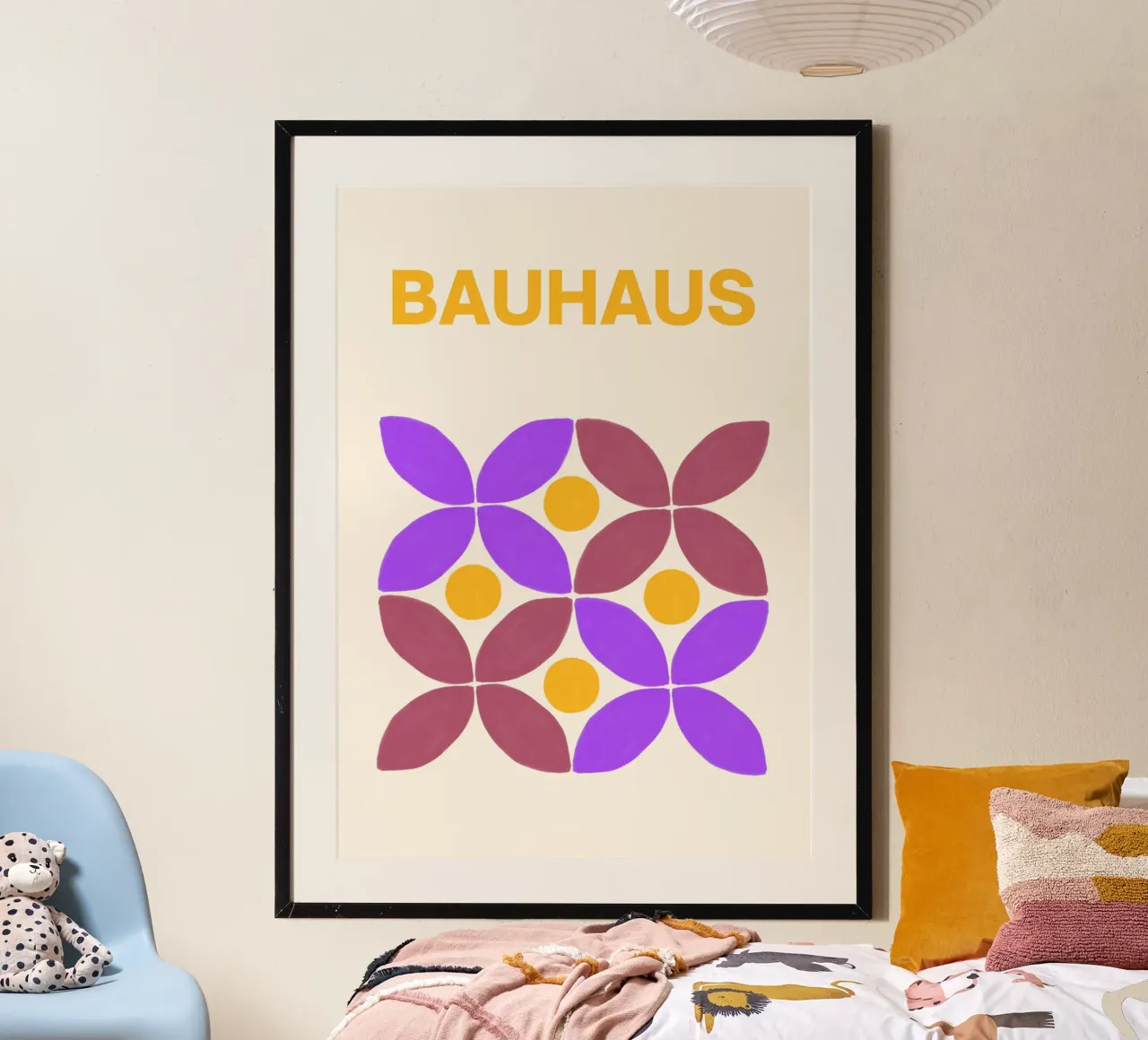 Bauhaus Floral Abstract Print by Geometric Petals & Circles hahnemühle by NorwesClub