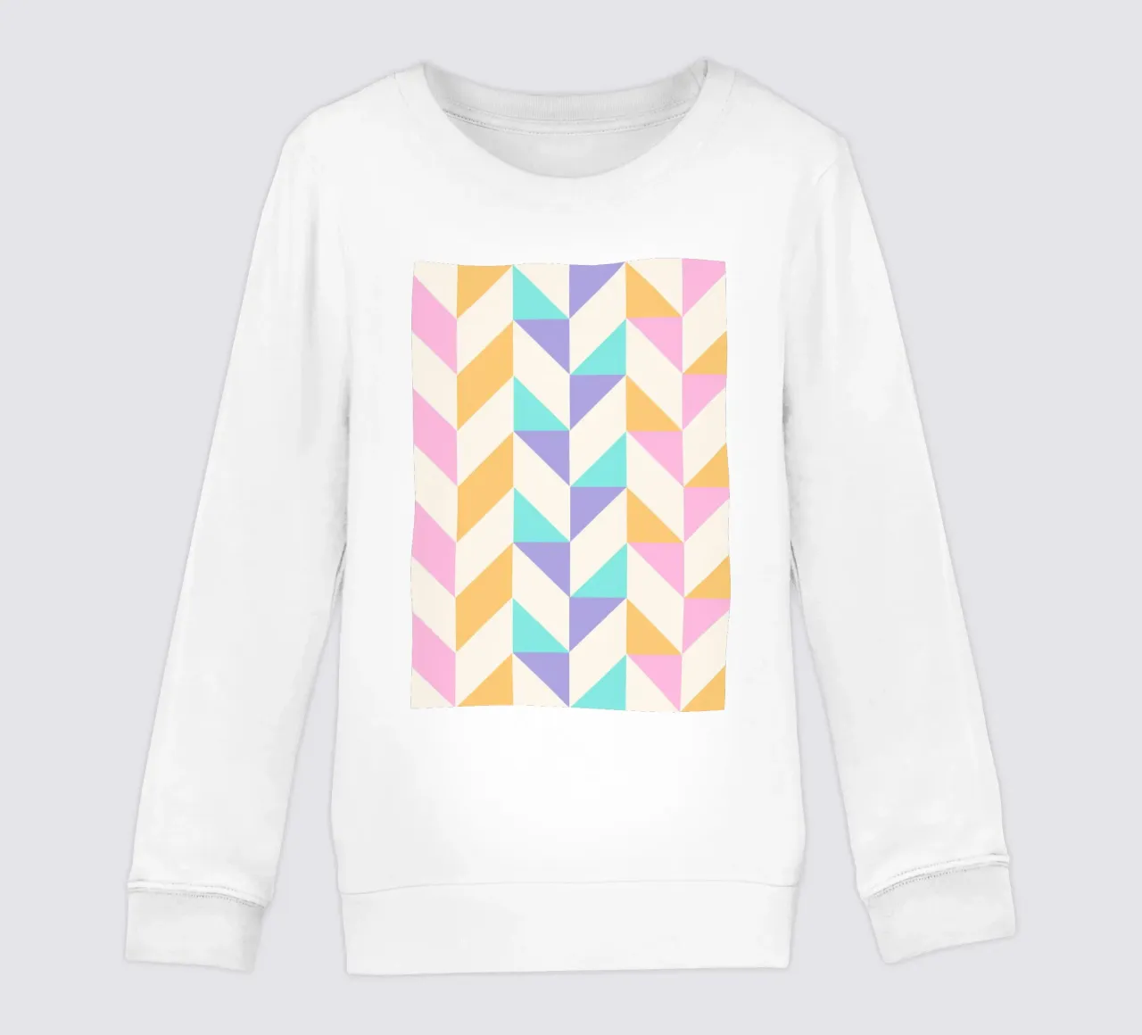 Pastel Chevron Geometric Pattern Art Print by Modernist Desi kids sweatshirt by NorwesClub