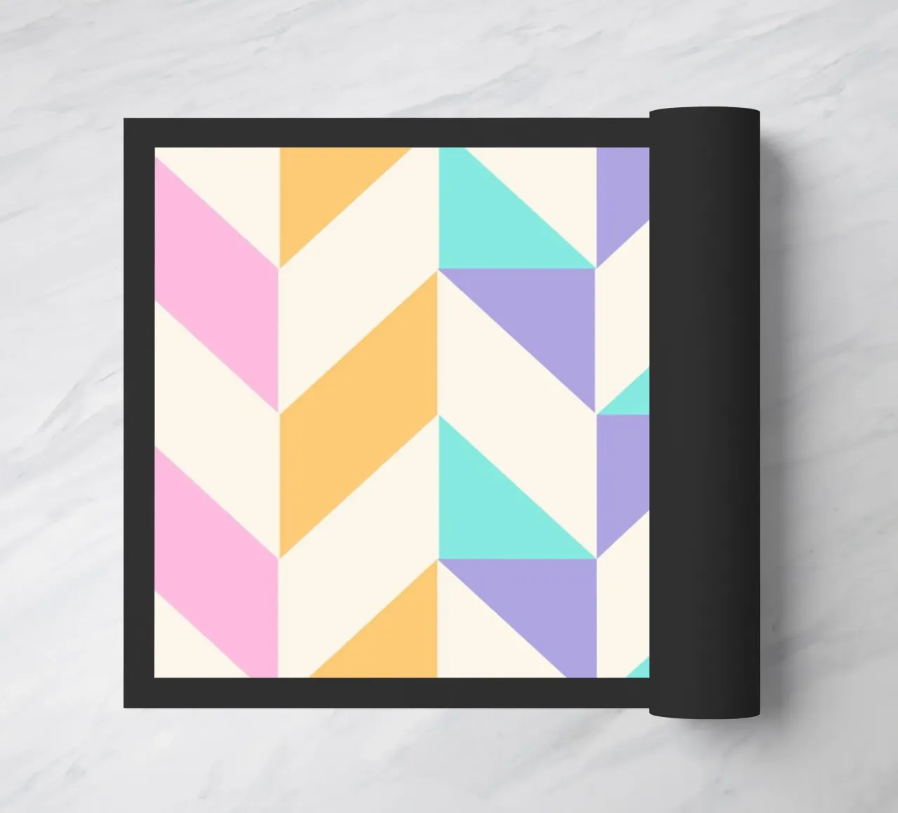 Impression d'art à motif géométrique Chevron pastel par Modernist Desi paillasson de NorwesClub