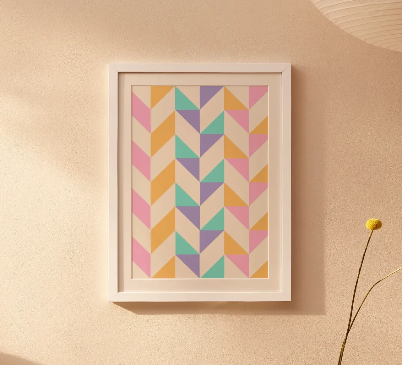 Pastel Chevron Geometric Pattern Art Print by Modernist Desi hahnemühle by NorwesClub