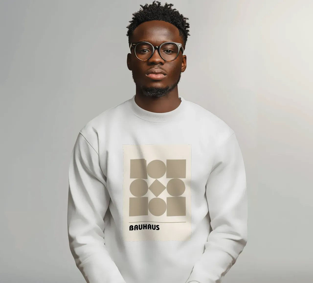 Bauhaus Geometric Forms Abstract Print by Shapes & Grids, Be sweatshirt by NorwesClub