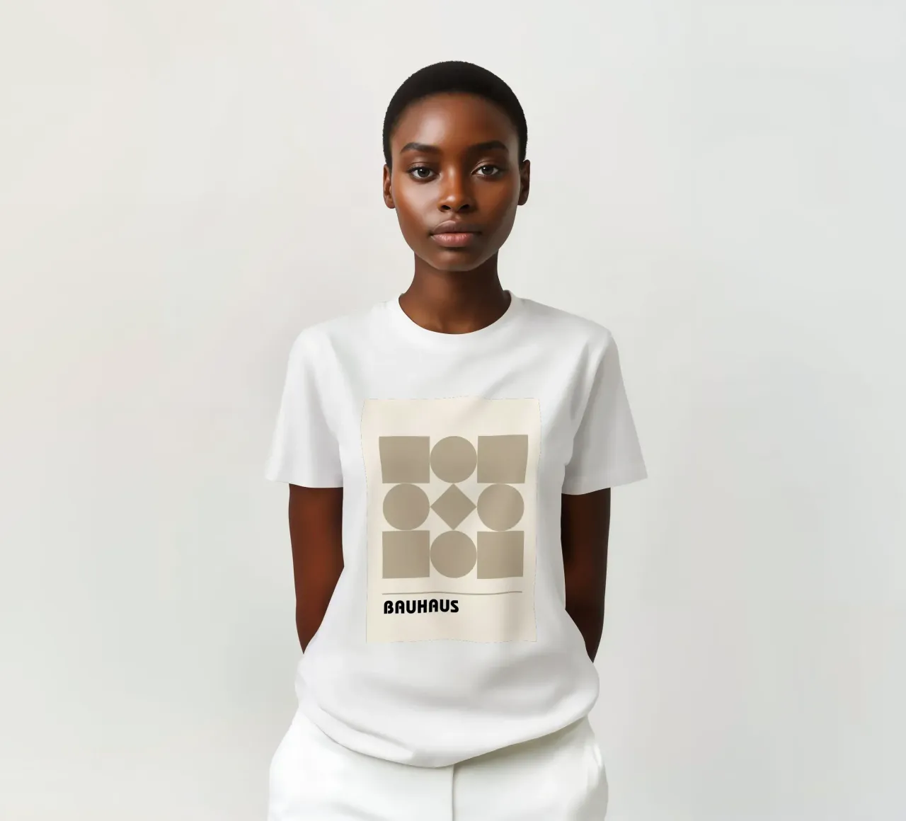 Bauhaus Geometric Forms Abstract Print by Shapes & Grids, Be t-shirt by NorwesClub