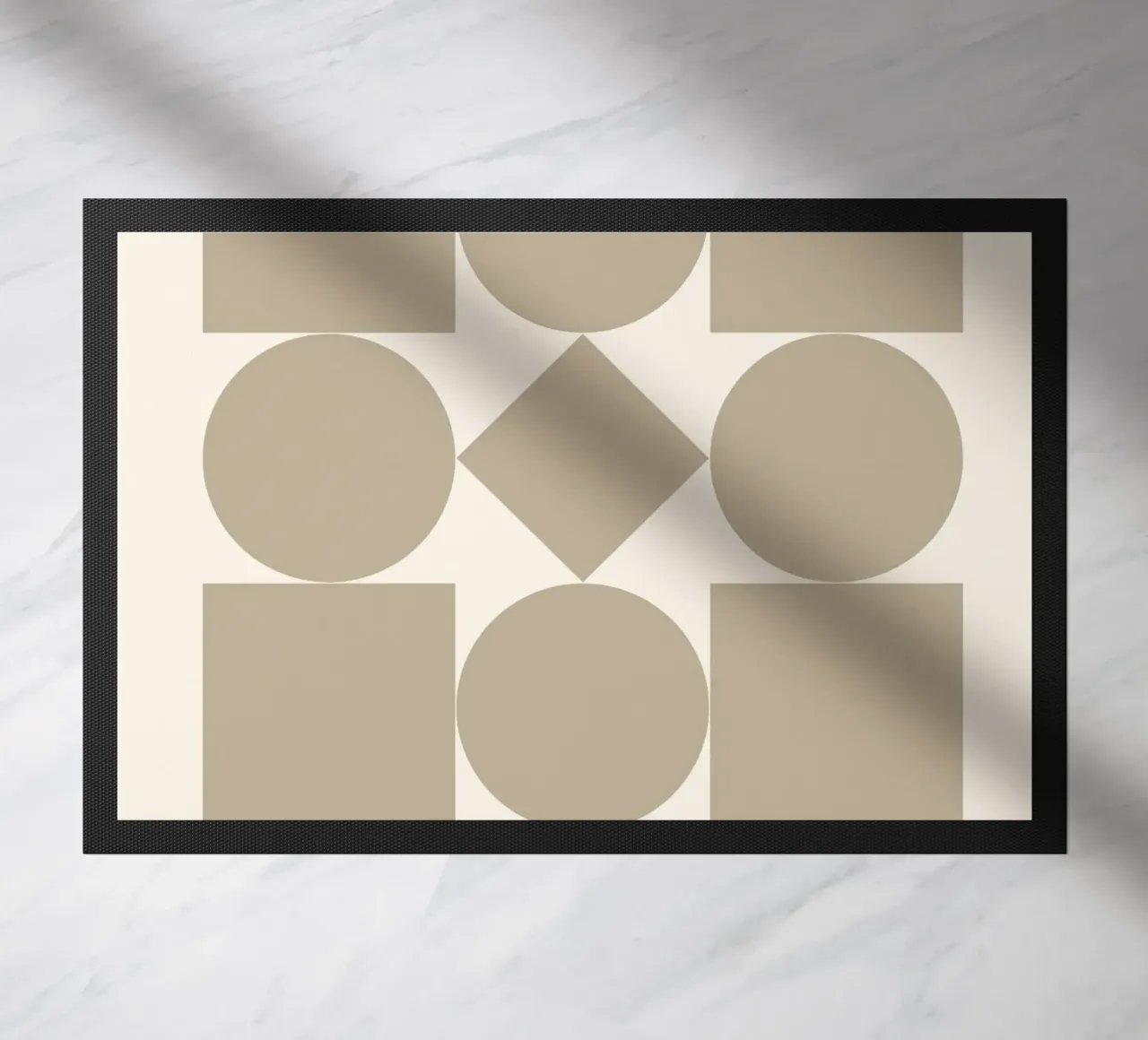 Bauhaus Geometric Forms Abstract Print by Shapes & Grids, Be doormat by NorwesClub