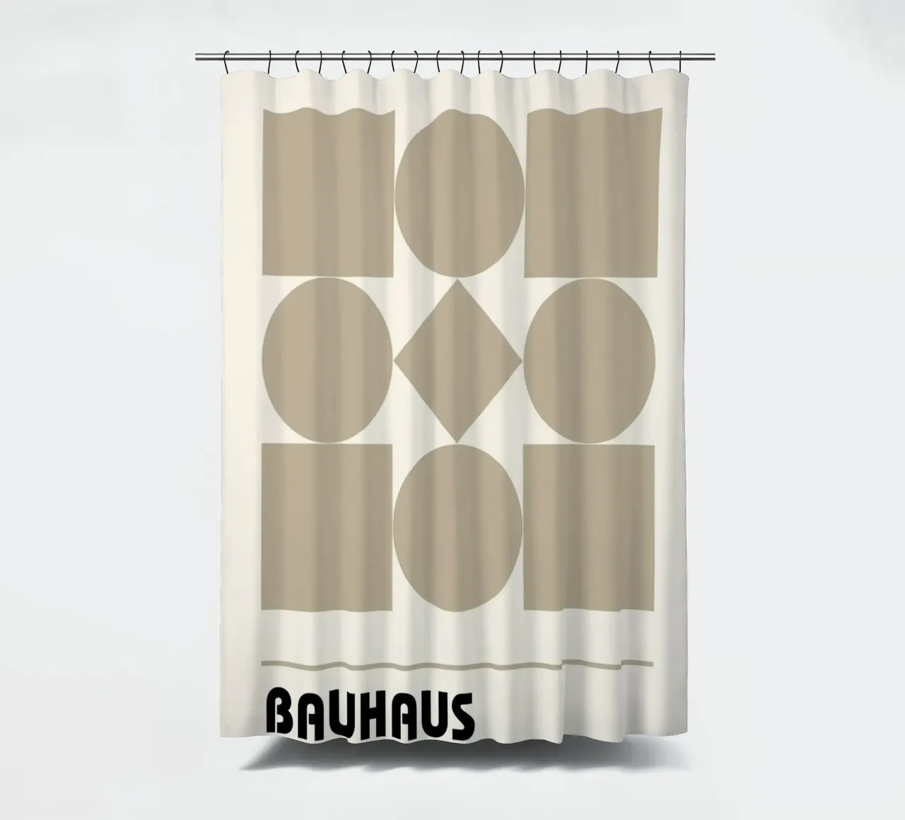 Bauhaus Geometric Forms Impresión abstracta de Shapes & Grids, Be cortina de baño de NorwesClub