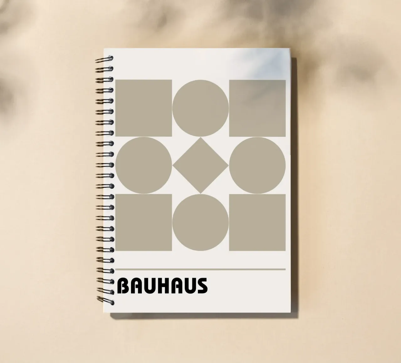 Bauhaus Geometric Forms Abstract Print by Shapes & Grids, Be spiral notebook by NorwesClub