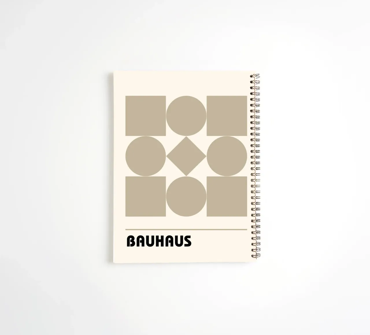 Bauhaus Geometric Forms Abstract Print by Shapes & Grids, Be spiral notebook by NorwesClub