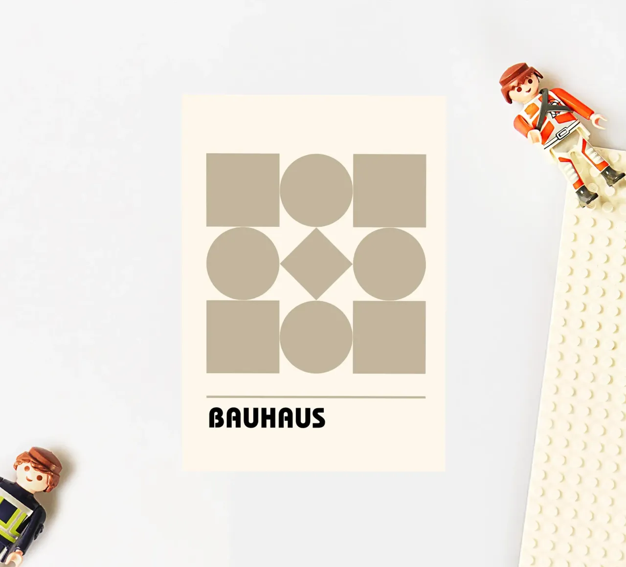 Bauhaus Geometric Forms Abstract Print by Shapes & Grids, Be autocollant de NorwesClub