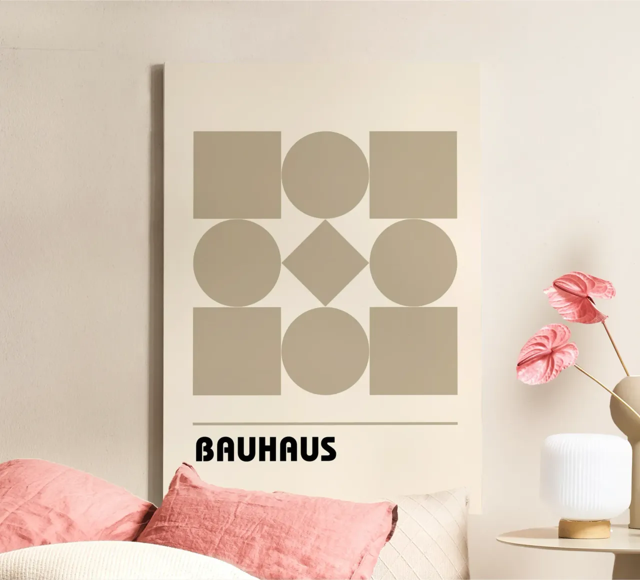 Bauhaus Geometric Forms Abstract Print by Shapes & Grids, Be canvas by NorwesClub