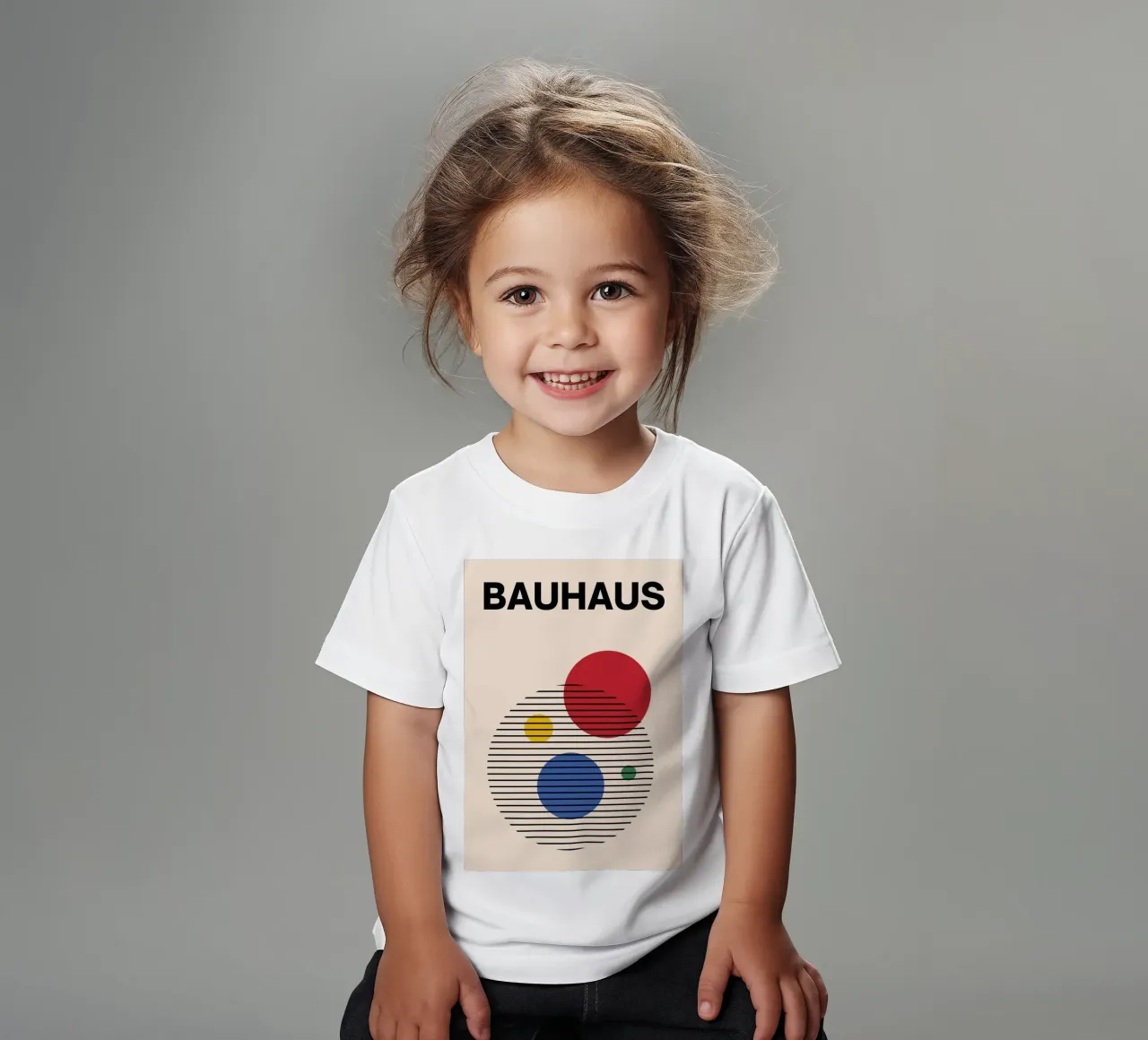 Bauhaus Abstract Circles & Lines Art Print by Modernist Form kids t-shirt by NorwesClub