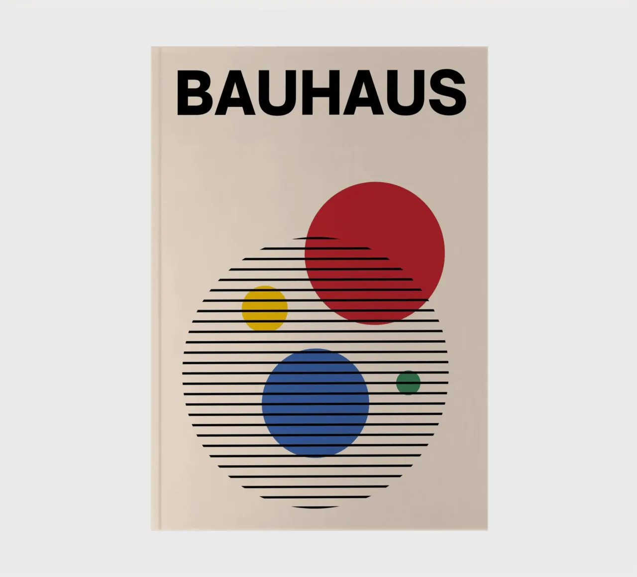 Bauhaus Abstract Circles & Lines Art Print by Modernist Form notebook by NorwesClub