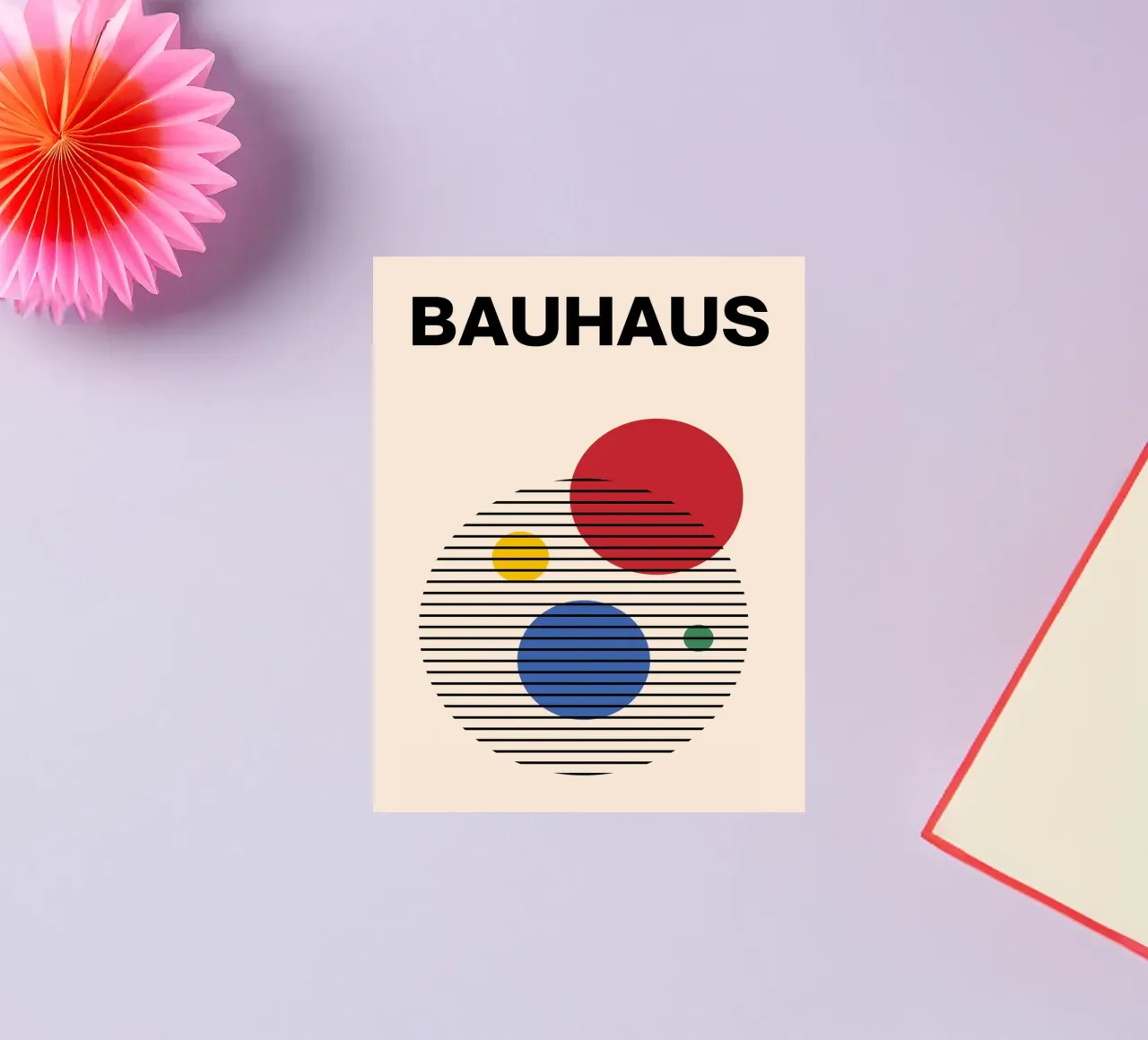 Bauhaus Abstract Circles & Lines Art Print by Modernist Form sticker by NorwesClub
