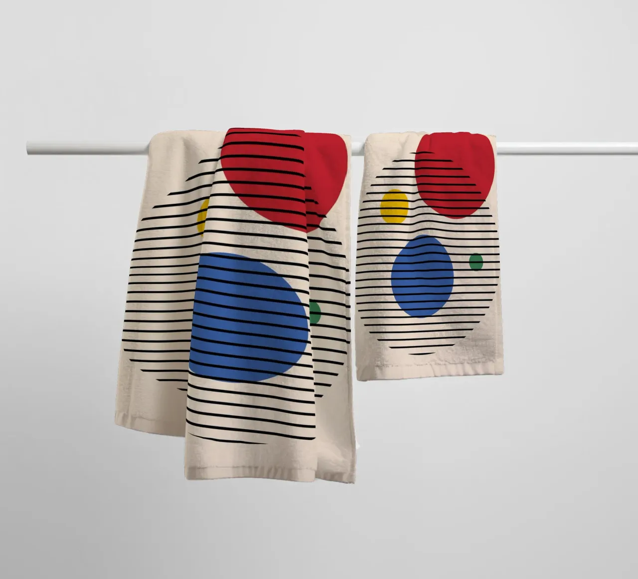 Bauhaus Abstract Circles & Lines Art Print by Modernist Form towel by NorwesClub