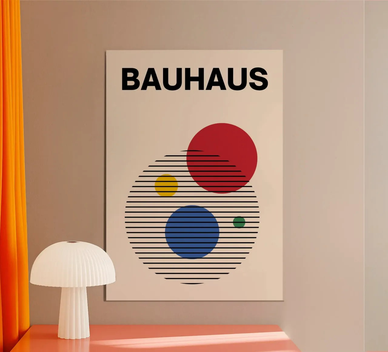 Bauhaus Abstract Circles & Lines Art Print by Modernist Form alu-dibond by NorwesClub