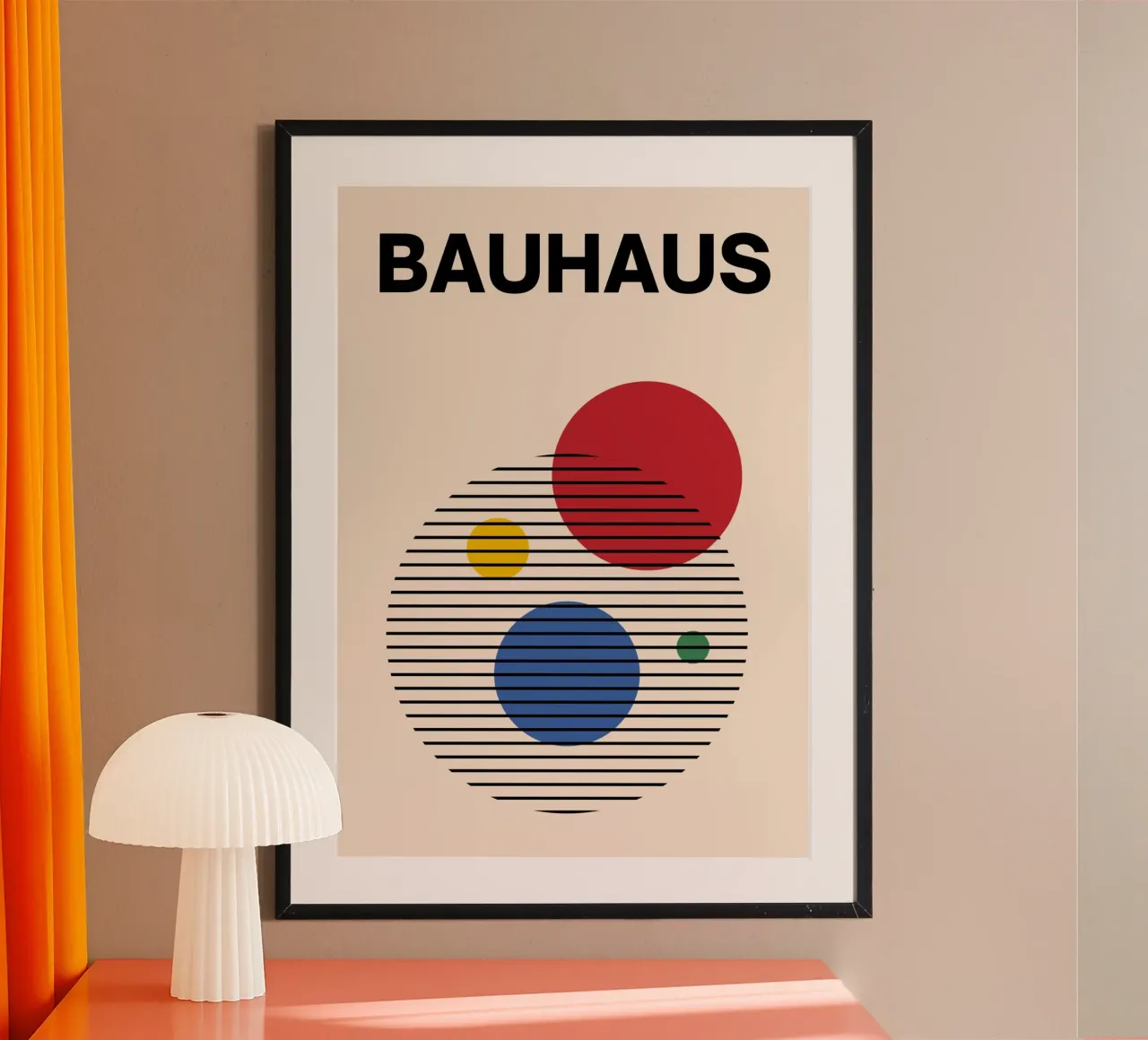 Impression d'art abstrait Bauhaus Circles & Lines par Modernist Form poster de NorwesClub