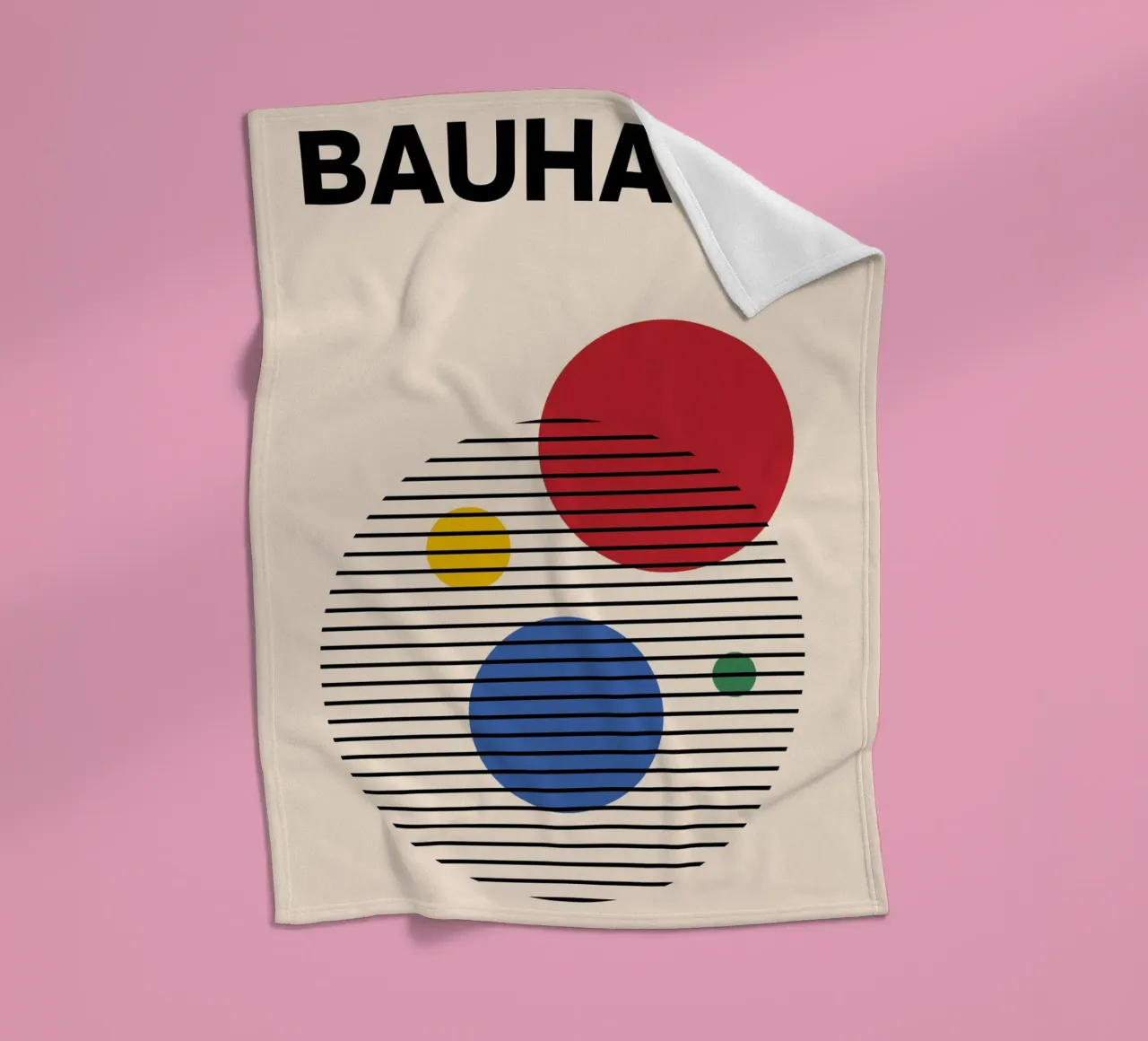 Bauhaus Abstract Circles & Lines Art Print by Modernist Form fleece blanket by NorwesClub