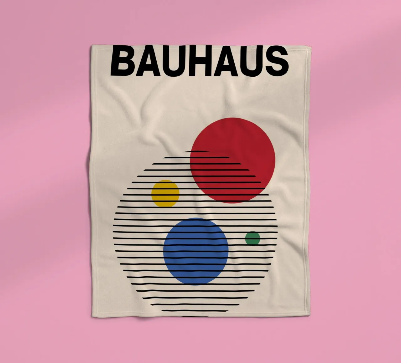 Bauhaus Abstract Circles & Lines Art Print by Modernist Form fleece blanket by NorwesClub