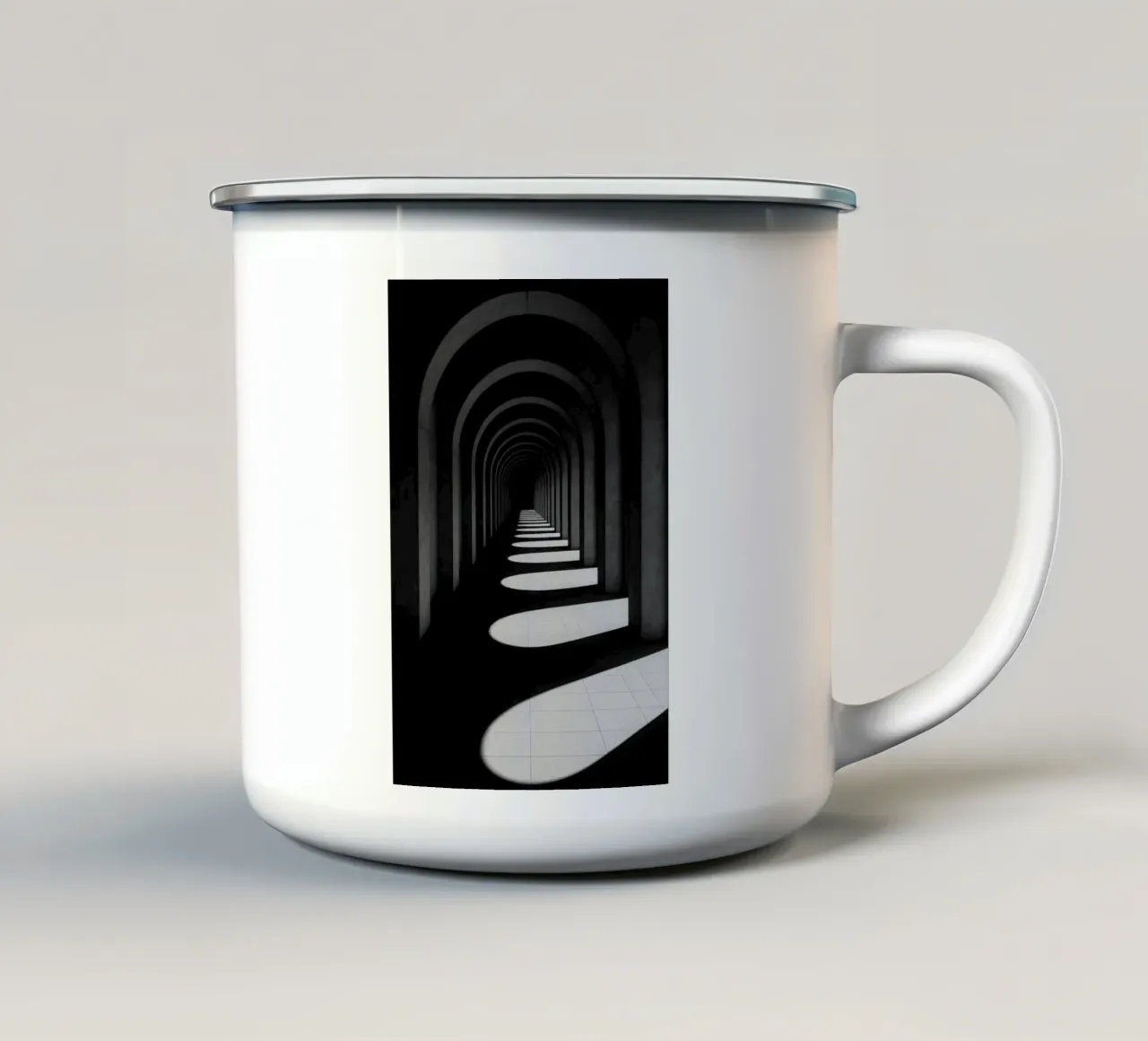 Turin – Le tunnel solaire tazza in smalto da Black & White