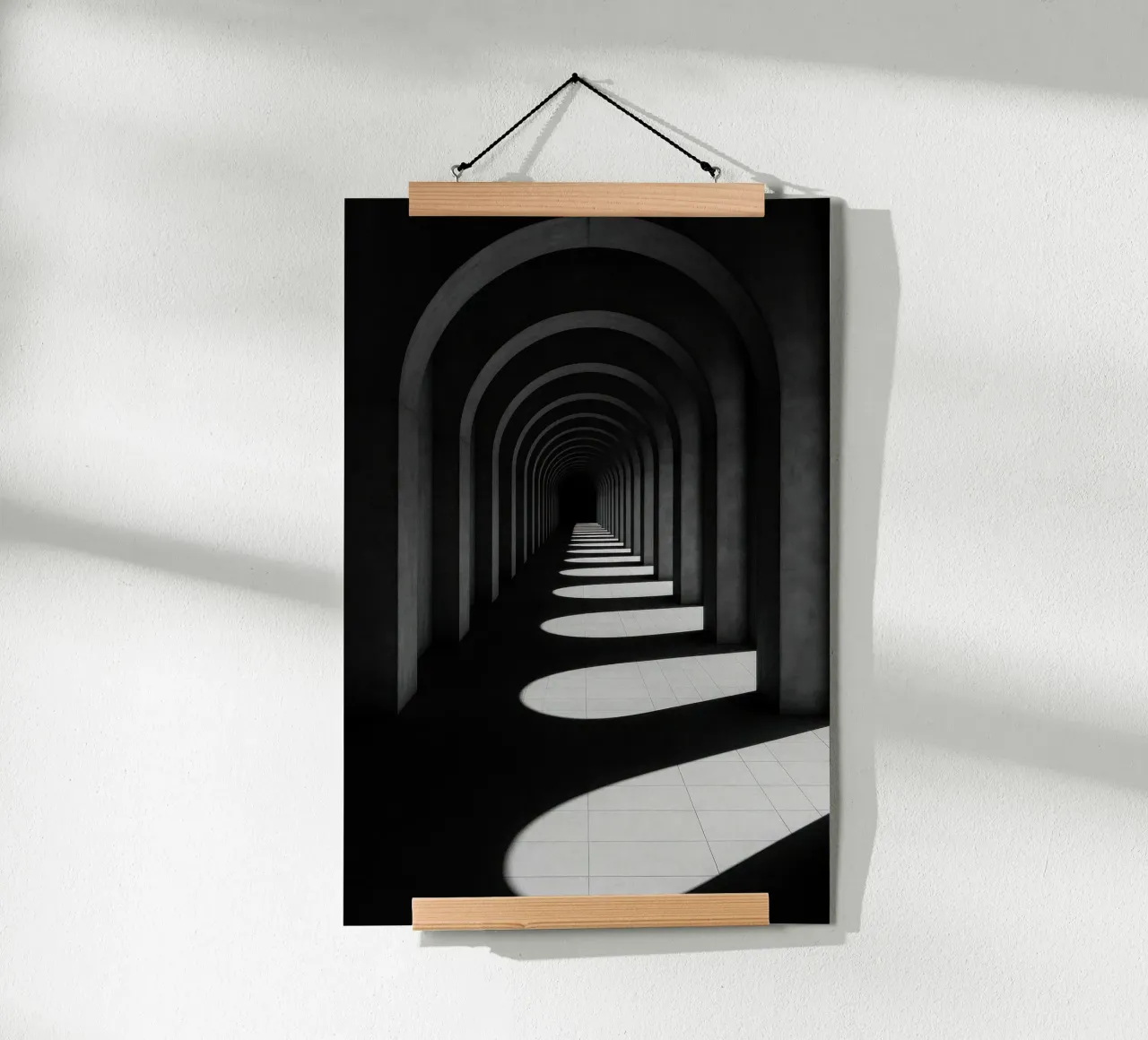 Turin – Le tunnel solaire poster con telaio in plastica da Black & White