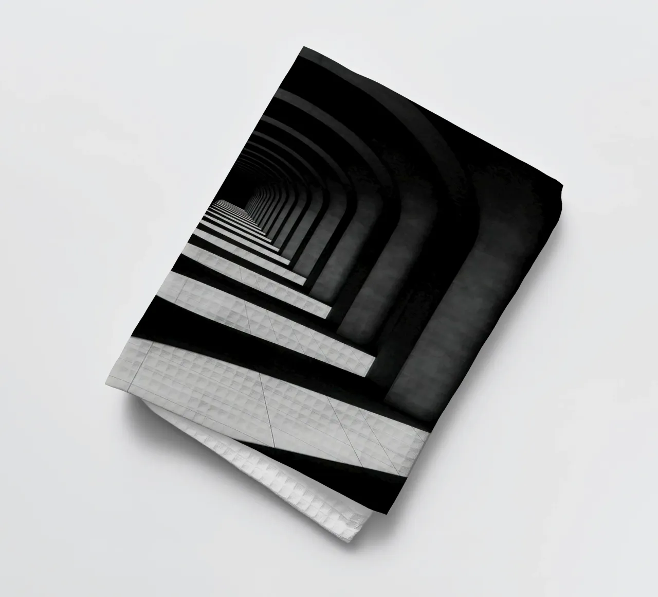 Turin - Le tunnel solaire tea towel by Black & White