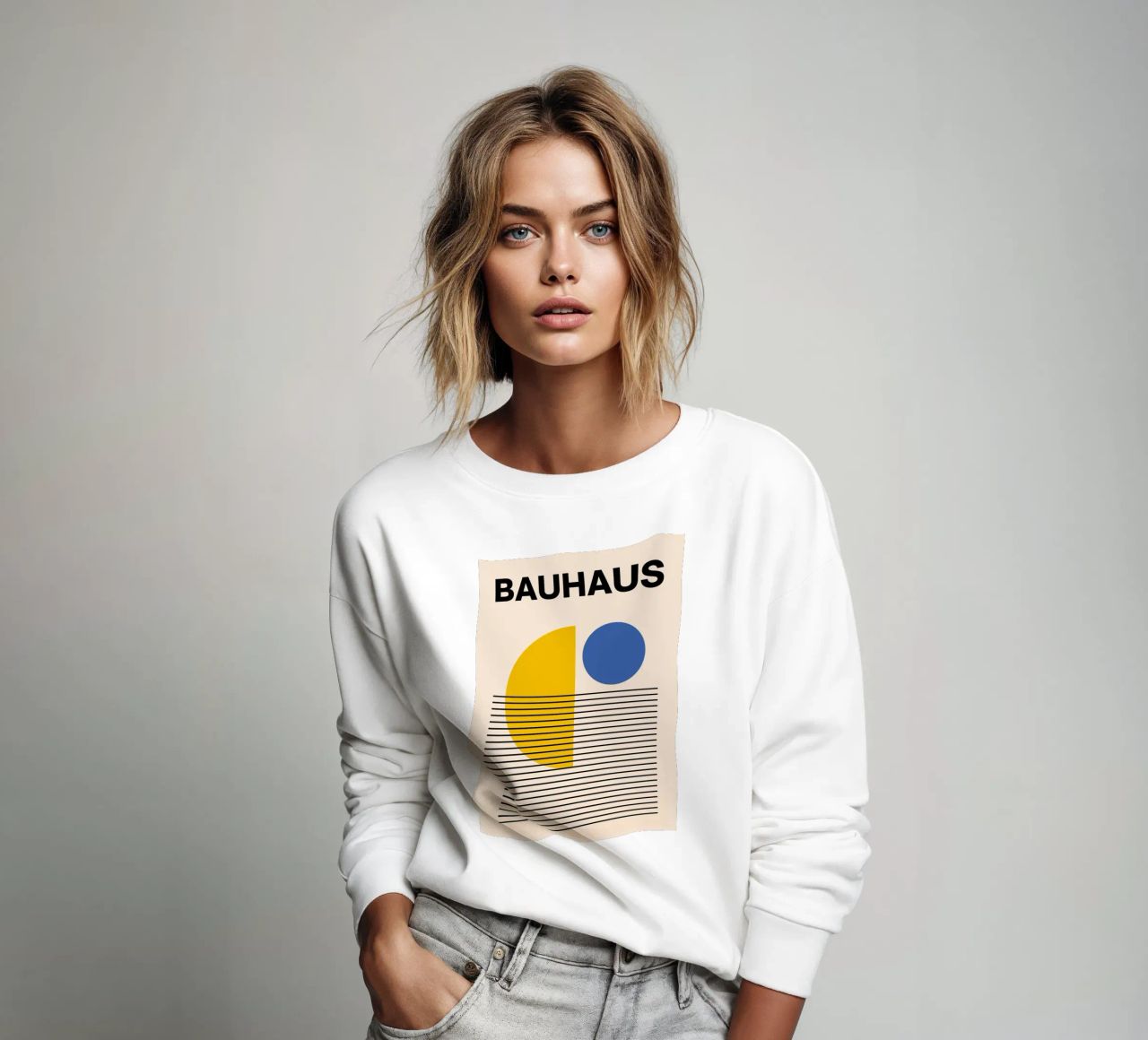 Bauhaus Geometric Abstract Print by Circles & Lines, Primario sudadera de NorwesClub