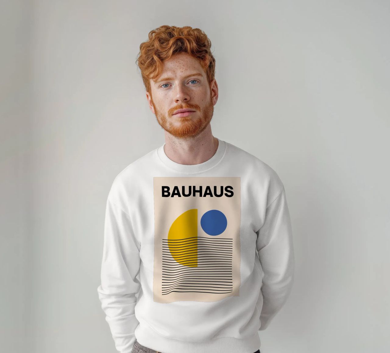 Bauhaus Geometric Abstract Print by Circles & Lines, Primario sudadera de NorwesClub