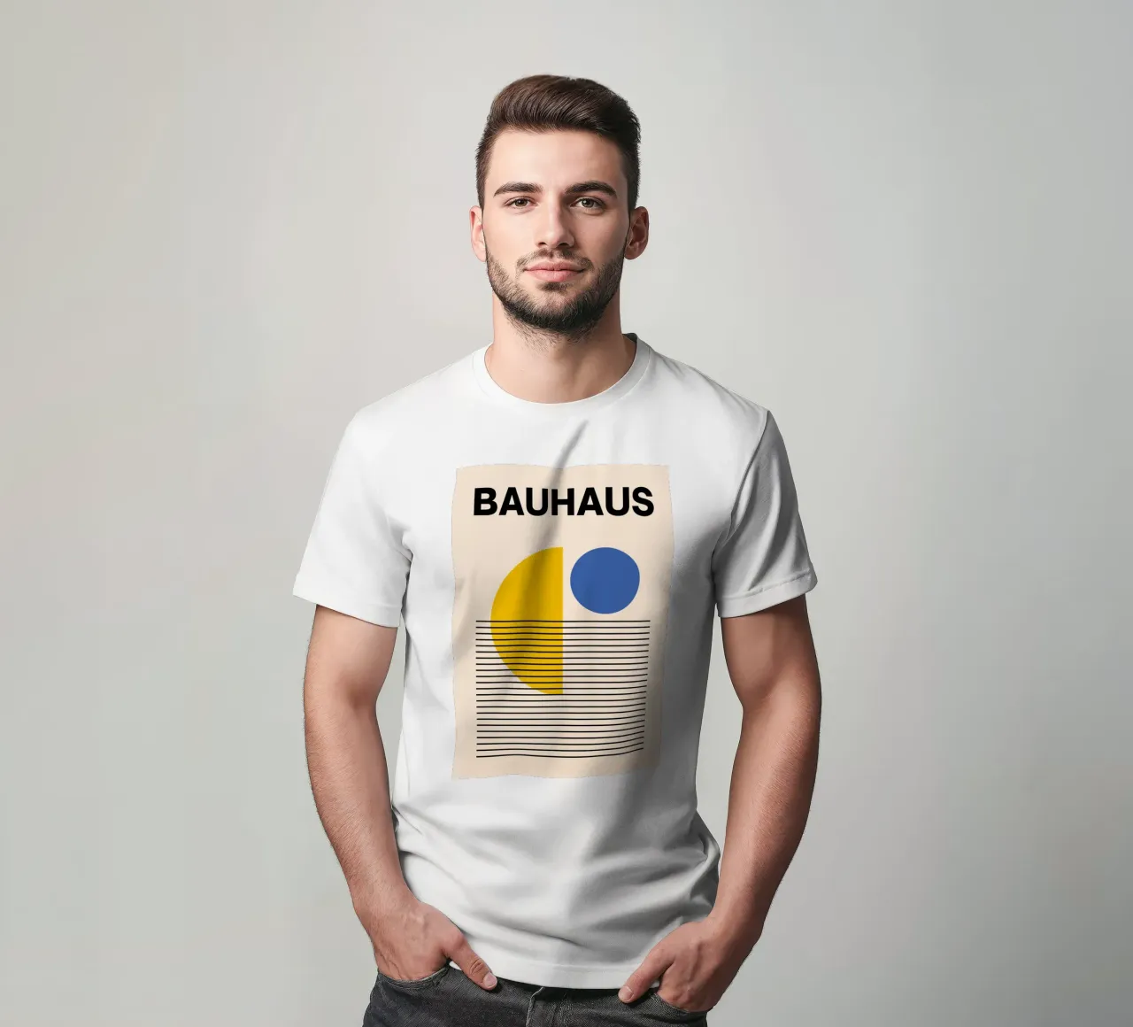 Stampa astratta geometrica Bauhaus di Circles & Lines, Primary t-shirt da NorwesClub