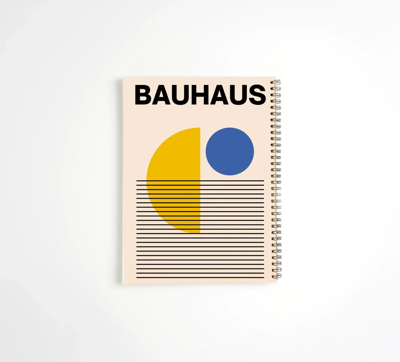 Impression abstraite géométrique Bauhaus par Circles & Lines, Primary carnet à spirale de NorwesClub