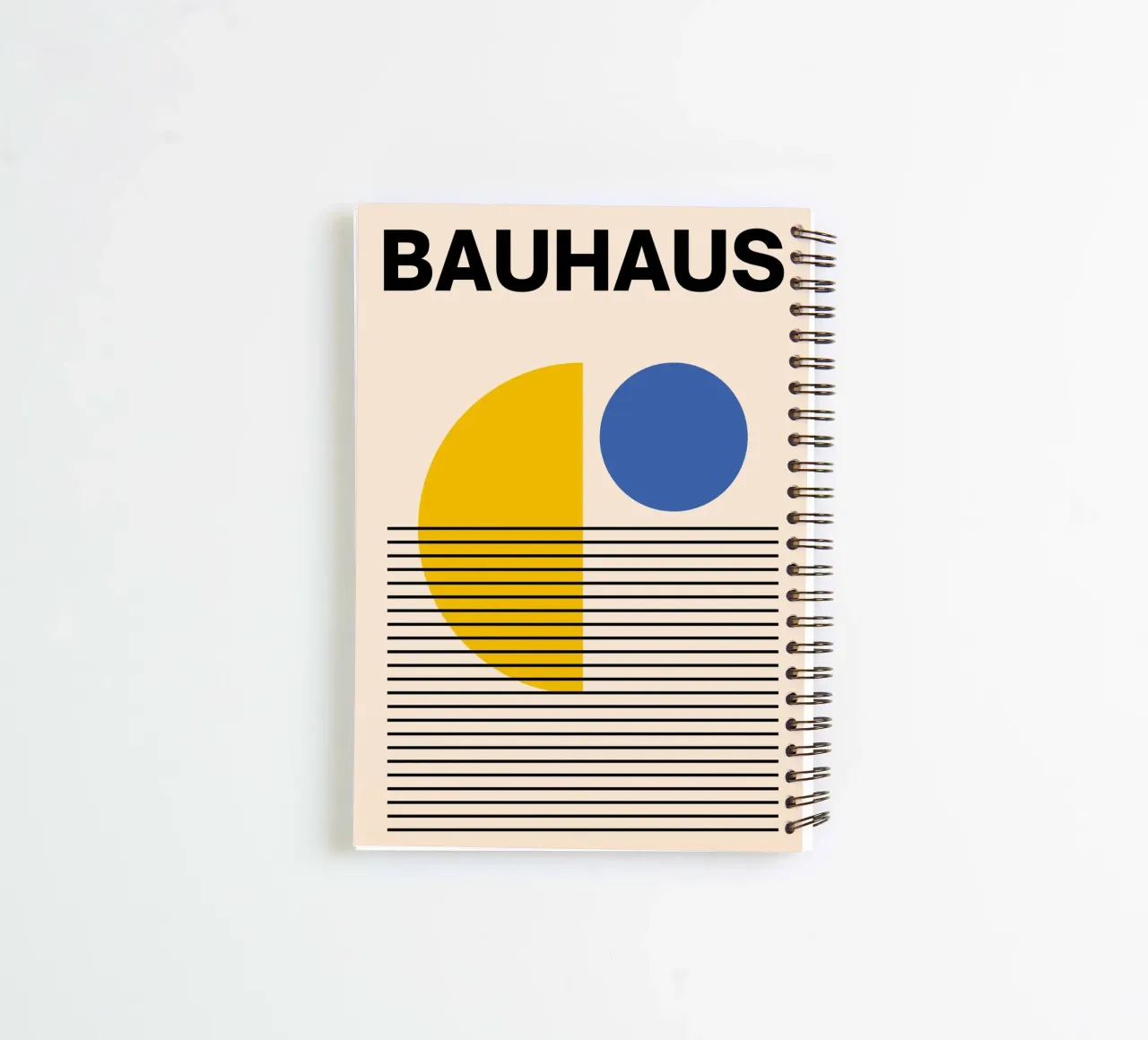 Bauhaus Geometric Abstract Print by Circles & Lines, Primary spiral notebook by NorwesClub