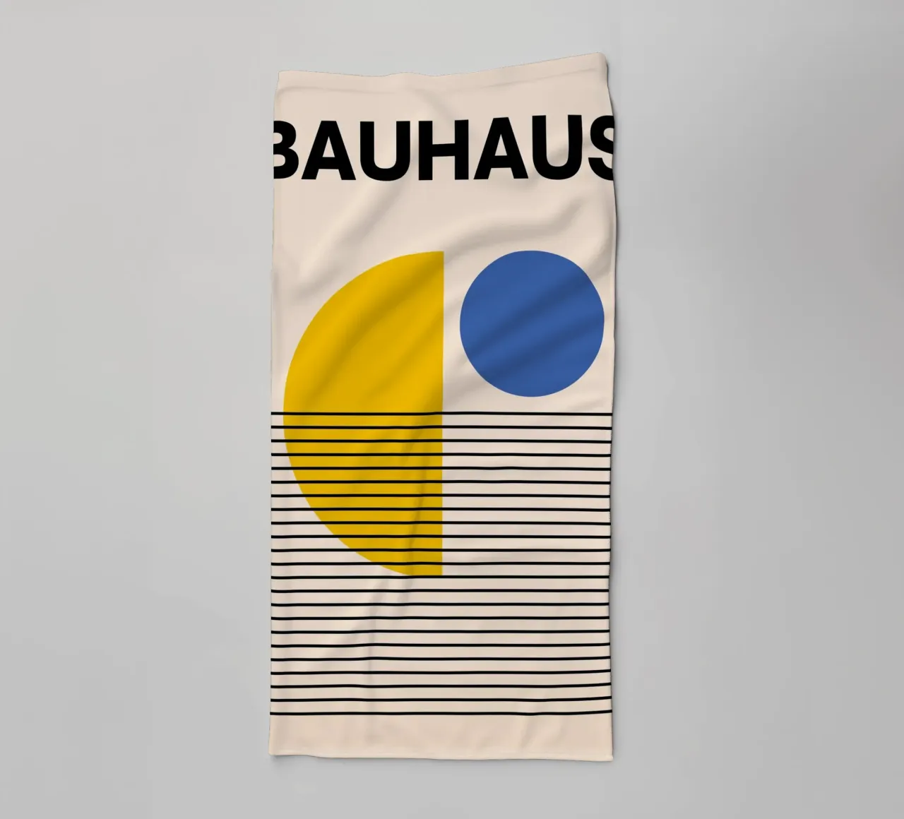 Bauhaus Geometric Abstract Print by Circles & Lines, Primary towel by NorwesClub