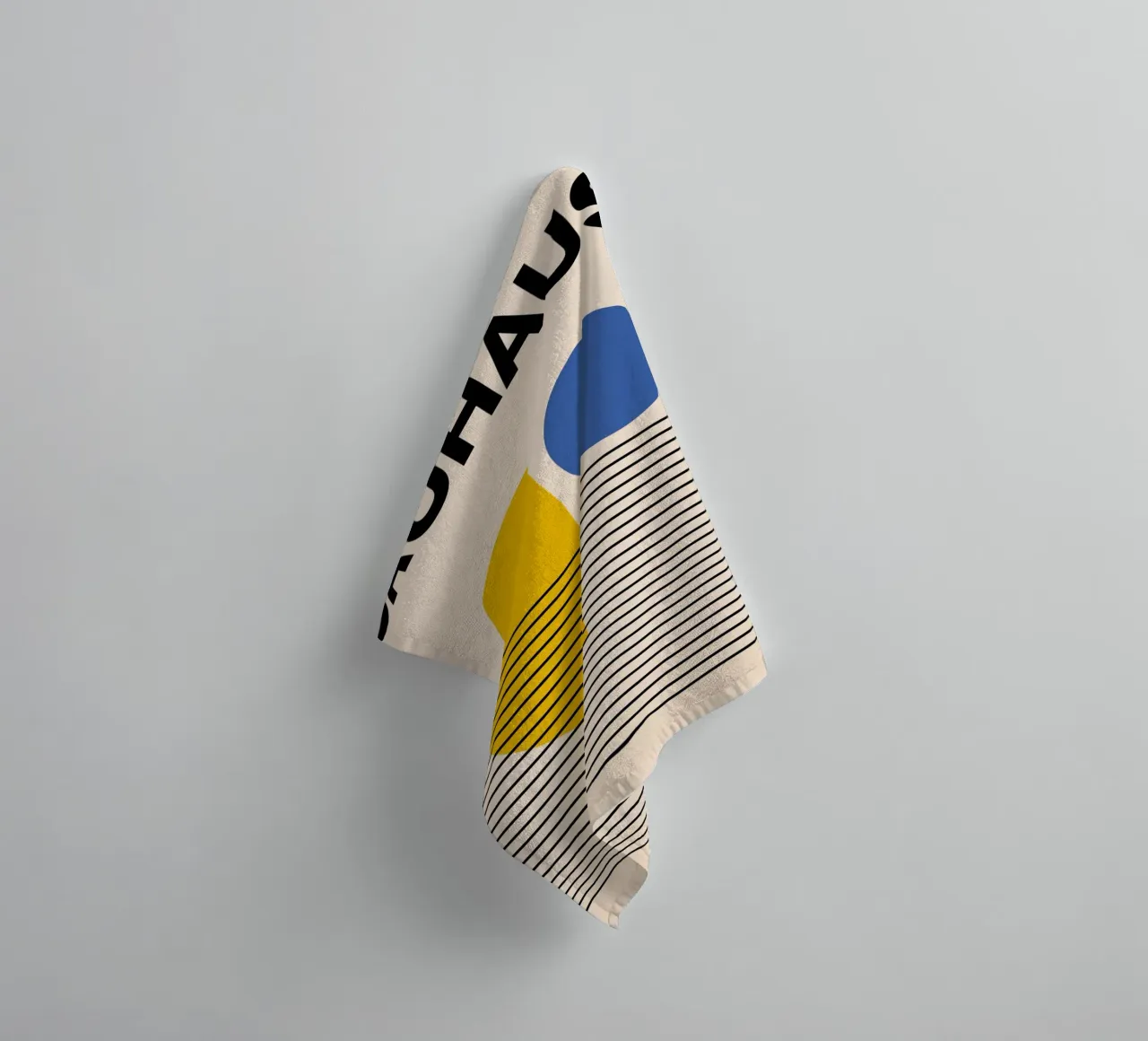 Bauhaus Geometric Abstract Print by Circles & Lines, Primary towel by NorwesClub