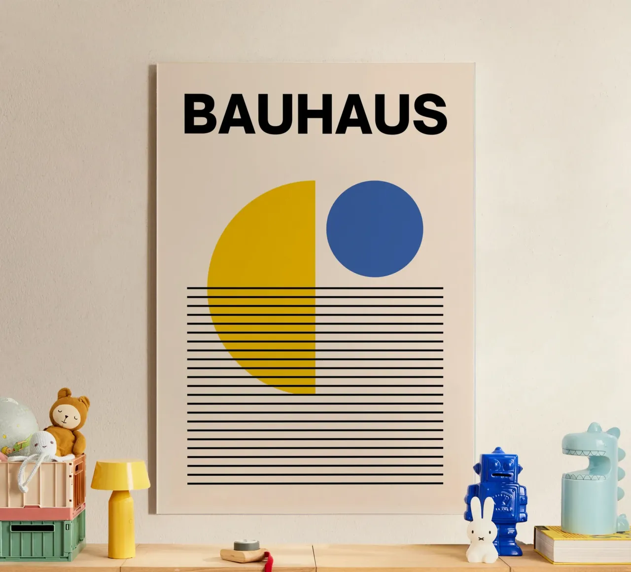 Stampa astratta geometrica Bauhaus di Circles & Lines, Primary plexiglass da NorwesClub