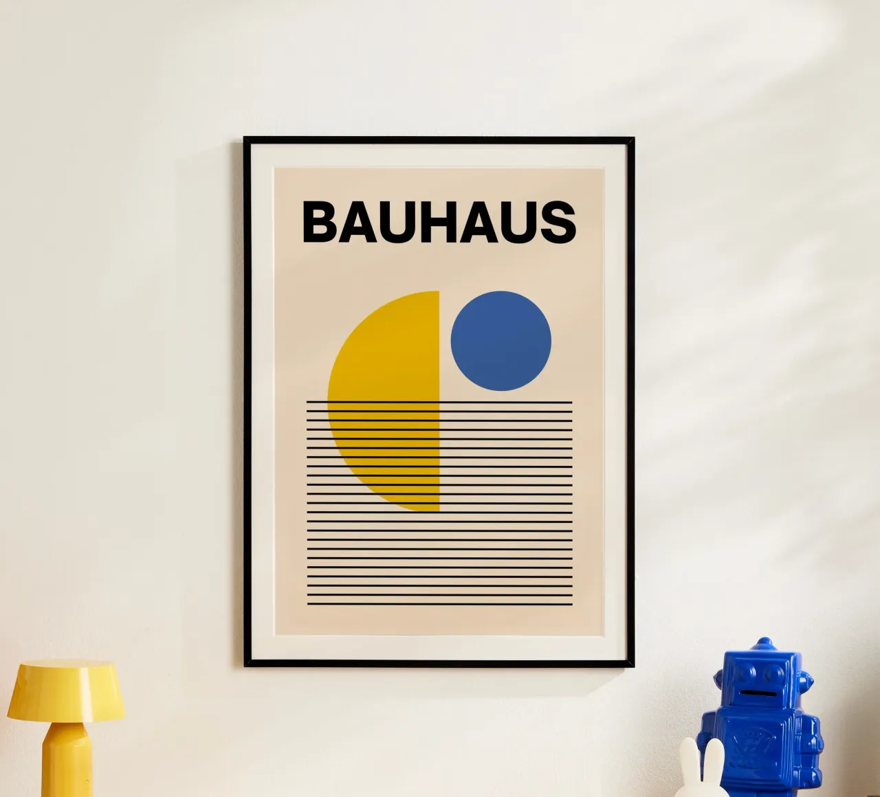 Bauhaus Geometrischer Abstrakter Druck von Circles & Lines, Primär Poster von NorwesClub