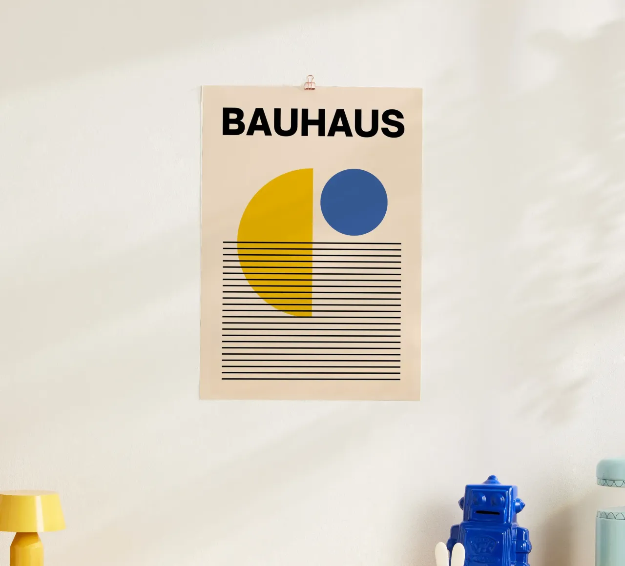 Bauhaus Geometrischer Abstrakter Druck von Circles & Lines, Primär Poster von NorwesClub