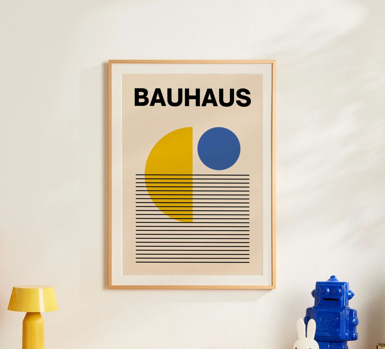 Bauhaus Geometric Abstract Print by Circles & Lines, Primary hahnemühle by NorwesClub