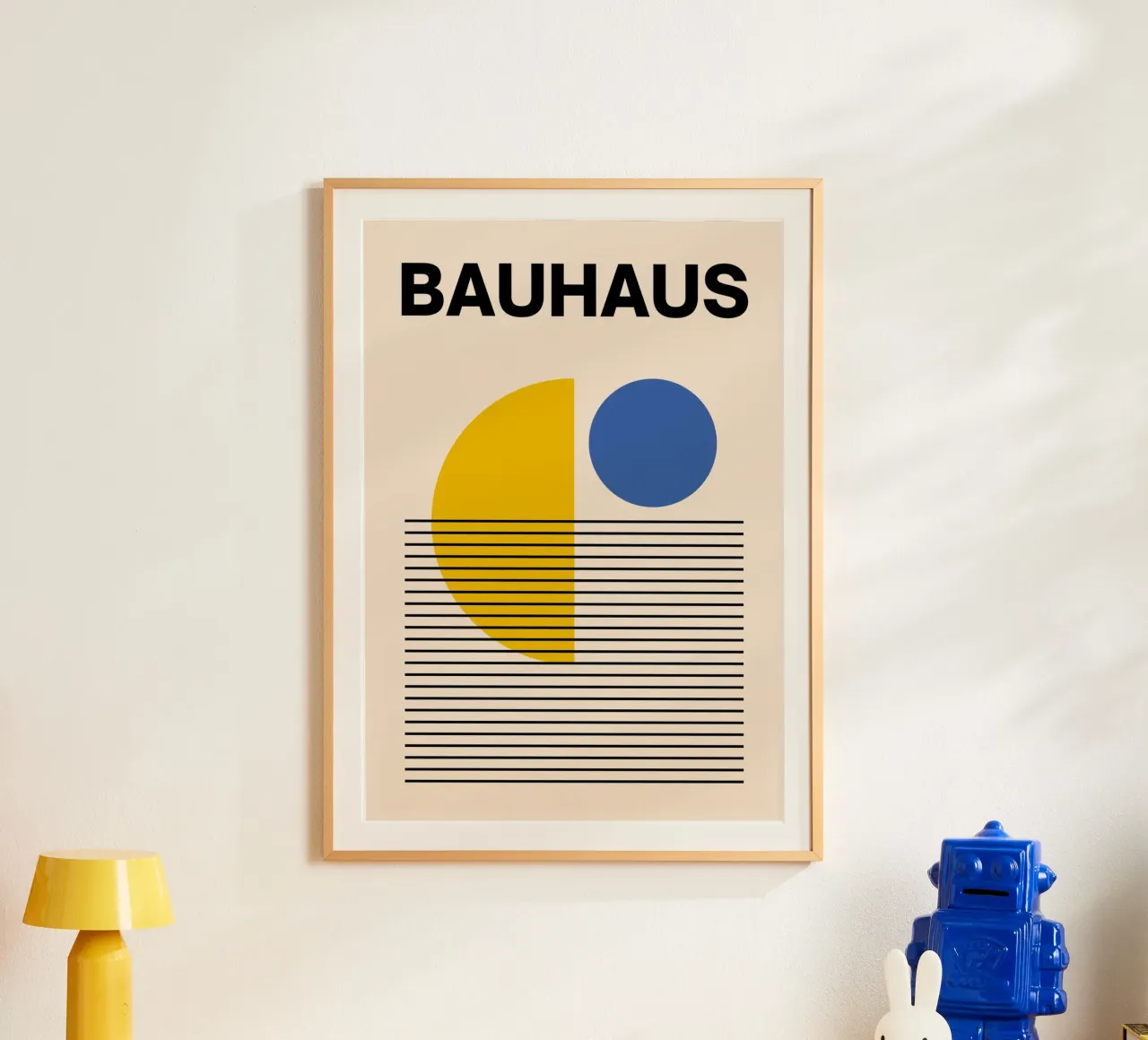Bauhaus Geometric Abstract Print by Circles & Lines, Primario hahnemühle de NorwesClub