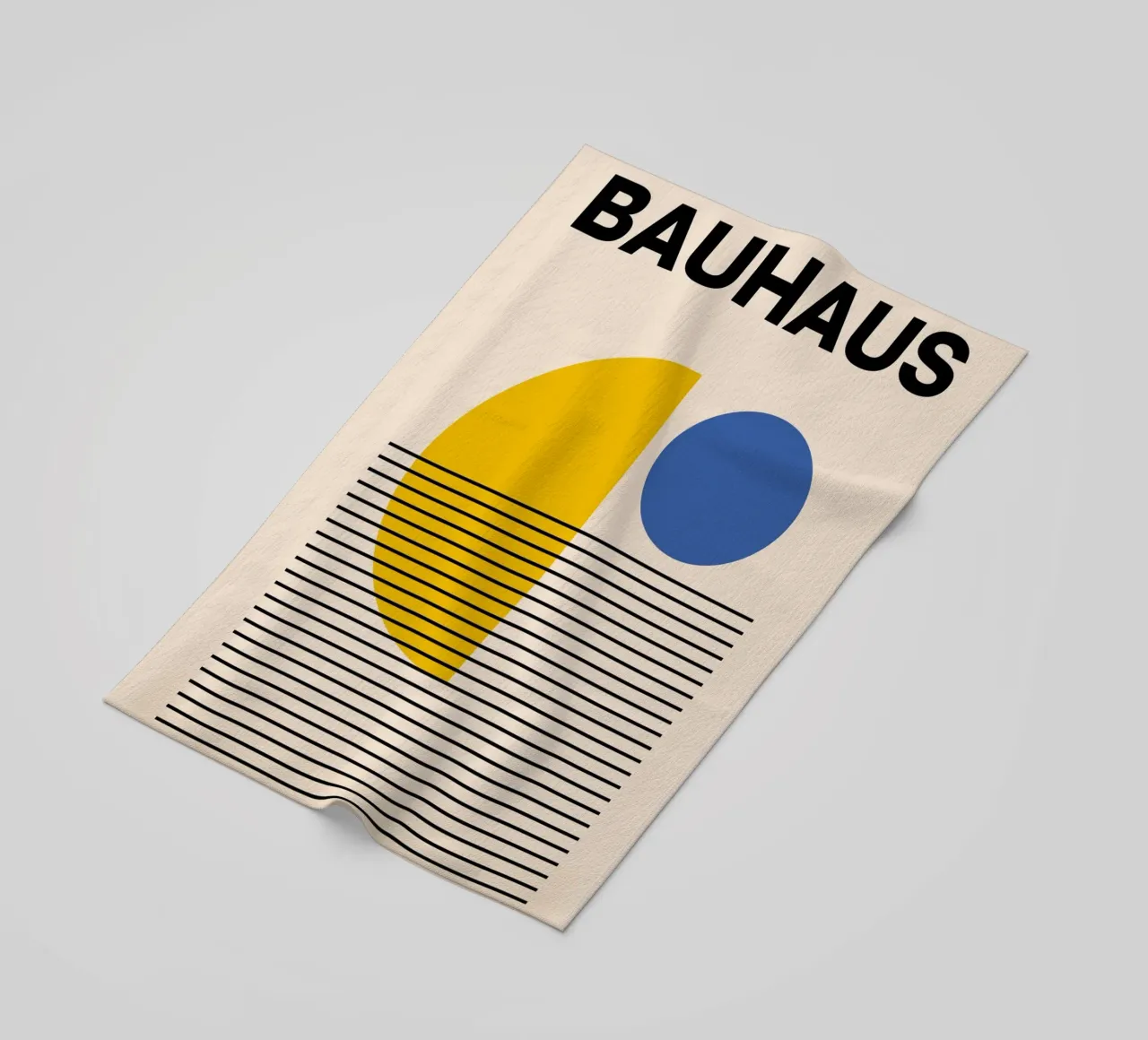 Bauhaus Geometric Abstract Print by Circles & Lines, Primary beach towel by NorwesClub